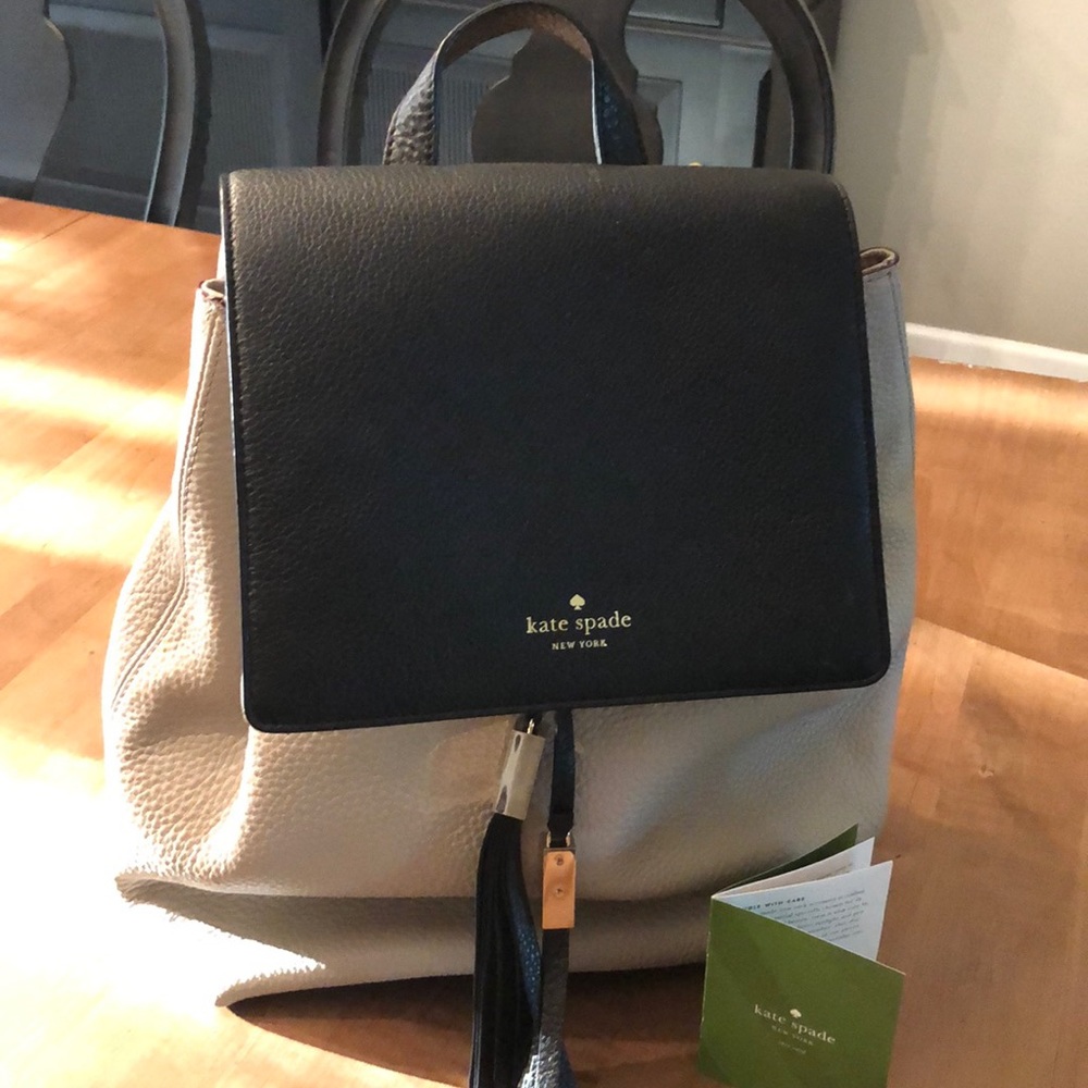 Kate Spade black and cream Cameron backpack